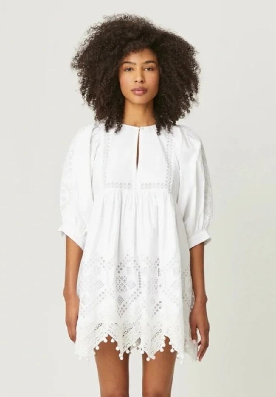 Rhode Carla Mini Dress in White Women’s Sz. L